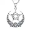 Collier Pendentif argent <br> Pentagramme wiccan triple lune 14 Collier-3-lunes-triple-moon-Variante-chaîne-20 inch-Charm-and-amulet.jpg
