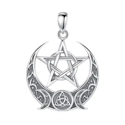 Collier Pendentif argent <br> Pentagramme wiccan triple lune 6 Collier-3-lunes-triple-lune-Variante-pendant-only-Charm-and-amulet.jpg