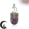 Amulet Necklace <br> Crystal Moon Necklace 34 Amethyst Pendant monn crescent Charm and Amulet