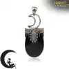 Amulet Necklace <br> Crystal Moon Necklace 31 Black Onyx Pendant monn crescent Charm and Amulet