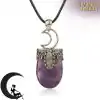 Amulet Necklace <br> Crystal Moon Necklace 35 Chain Amethyst Pendant monn crescent Charm and Amulet