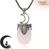 Amulet Necklace <br> Crystal Moon Necklace 32 Chain Rose quartz Pendant monn crescent Charm and Amulet