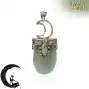Amulet Necklace <br> Crystal Moon Necklace 39 Green Aventurine pendant monn crescent Charm and Amulet