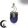 Amulet Necklace <br> Crystal Moon Necklace 27 Lapis lazuli Pendant monn crescent Charm and Amulet