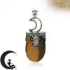 Amulet Necklace <br> Crystal Moon Necklace 25 Tiger eyes Pendant monn crescent Charm and Amulet