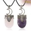 Amulet Necklace <br> Crystal Moon Necklace 22 Necklace pendant monn crescent on white background Charm and Amulet_9