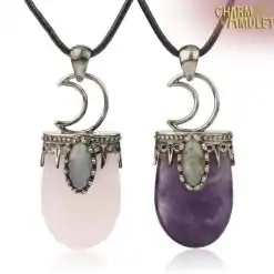 Necklace pendant monn crescent on white background Charm and Amulet_9