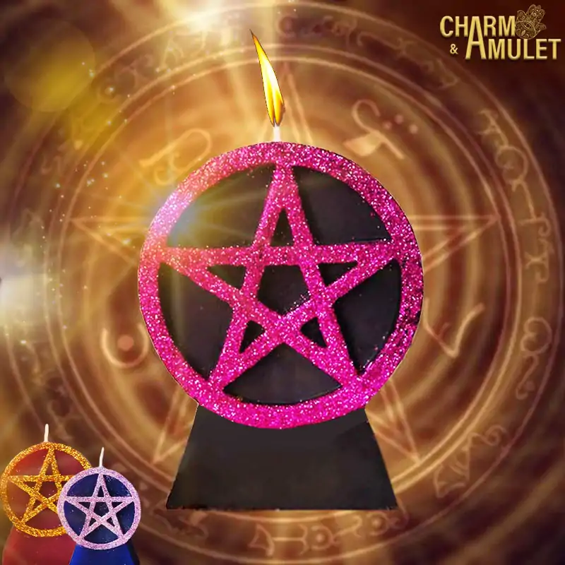 Pentagram candle display 3 colors | Charm and amulet