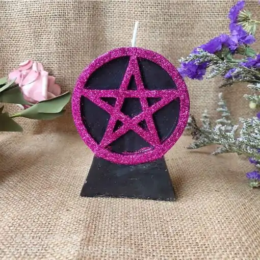 Pentagram candle Black Variant | Charm and amulet