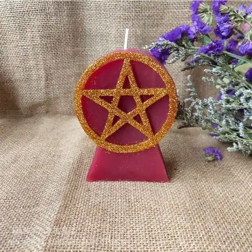 Pentagram candle Red Variant | Charm and amulet