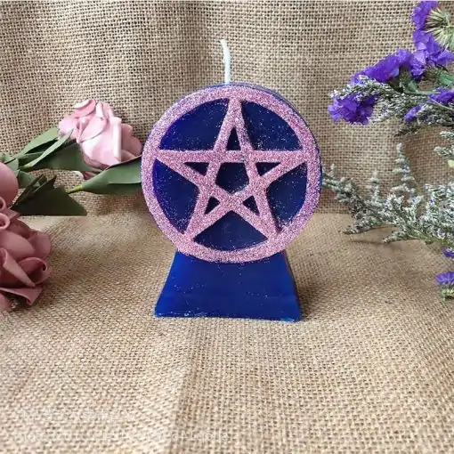 Pentagram candle Blue Variant | Charm and amulet