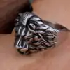 De Talisman Ring Leeuwenkop amulet ring 15 Talisman Ring leeuwenkop Roestvrij goede kwaliteit dat is rots Charm-and-Amulet