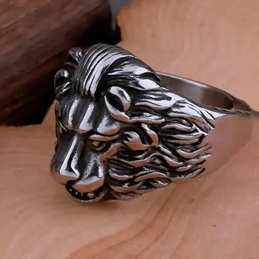De Talisman Ring Leeuwenkop amulet ring 8 Talisman Ring leeuwenkop Roestvrij goede kwaliteit dat is rots Charm-and-Amulet