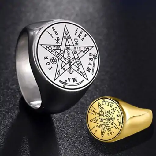 Bague-Tetragrammaton-or et argent bon marché -Charme-et-Amulette