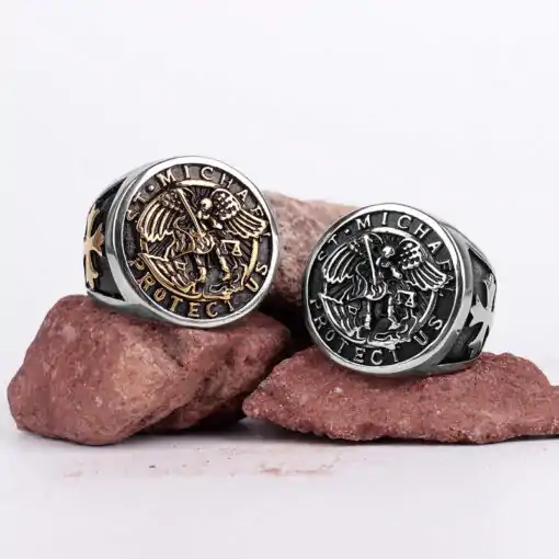 Bague Talisman <br> Bague St Michel 16 Bague St Michel Variante-1 et 2 -Bracelet et amulette