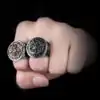 Bague Talisman <br> Bague St Michel 19 Bague St Michel or et argent ange démons tueur pour homme acier sur doigt Charm-and-Amulet