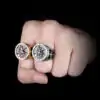 Bague Talisman <br> Bague St Michel 18 Bague St Michel démon tueur pour homme acier sur doigt Charme-et-Amulette