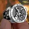 Bague Talisman <br> Bague St Michel 24 Saint Michel- chevalière Variante-3-Bracelet-et-Amulette