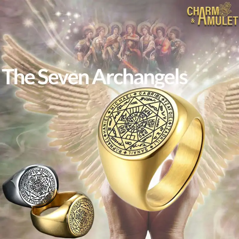 Sept-Archanges-sceau-bague-diplay-bague religieuse-chrétienneCharm et amulette