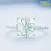 Talisman Ring <br> Silver Ring Four Leaf Clover 14 Silver-Ring-Four-Leaf-Clover-Square-for-good-luck-Charm-and-Amulet