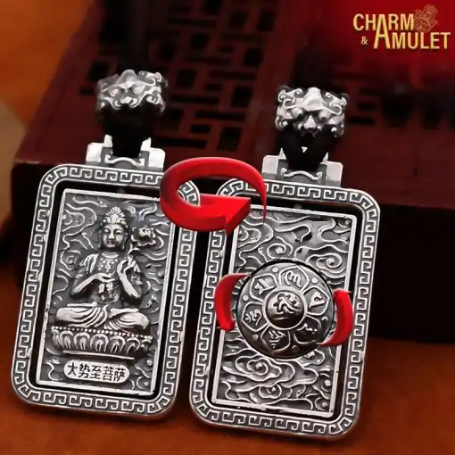 Collier d'amulettes  <br>  Bouddha d'argent – Image 3