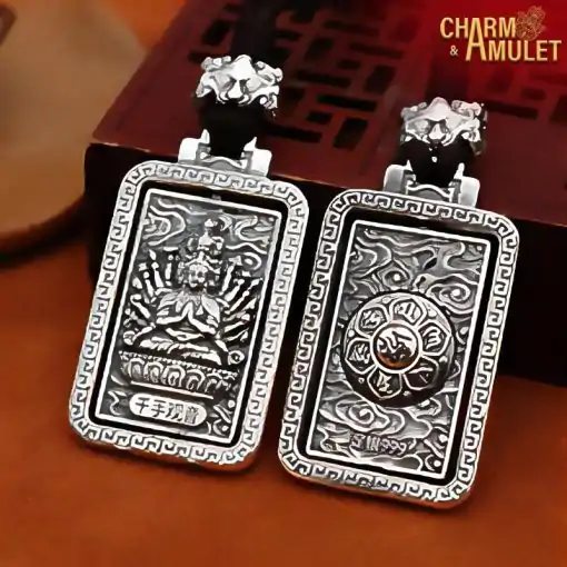 Collier d'amulettes  <br>  Bouddha d'argent – Image 5