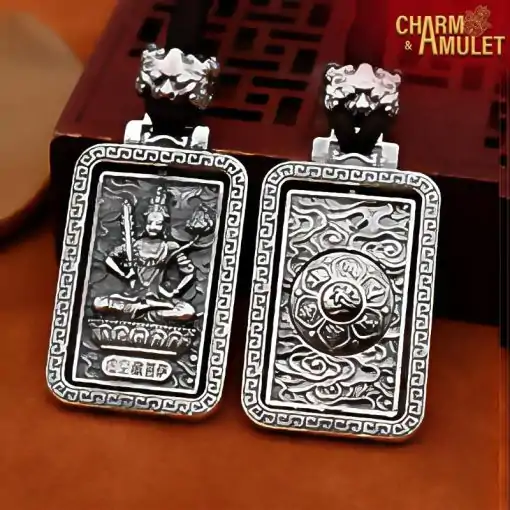 Collier d'amulettes  <br>  Bouddha d'argent – Image 4