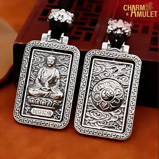Collier d'amulettes  <br>  Bouddha d'argent – Image 6