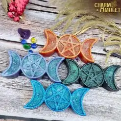 Ritual candle triple moon Charm Display1 and amulet_38