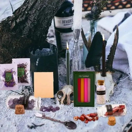Ritual Candle & Candlestick <br> Witchcraft Kit 4 Complete Witchcraft kit and cheap | Charm-and-Amulet