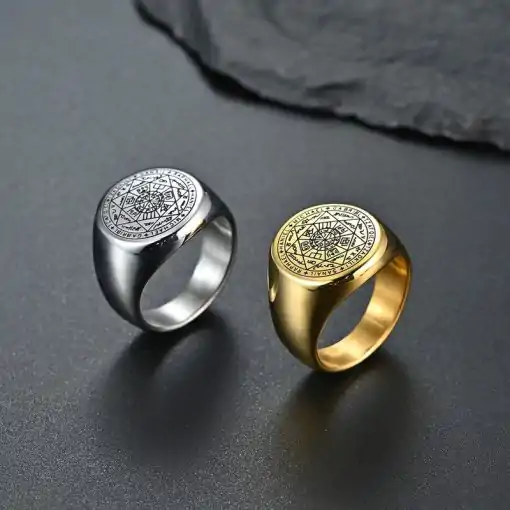 Sept-Archanges-bague-sceau en or ou en argent Charme-et-Amulette