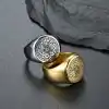 Sept-Archanges-bague-sceau en or et métalCharm et amulette