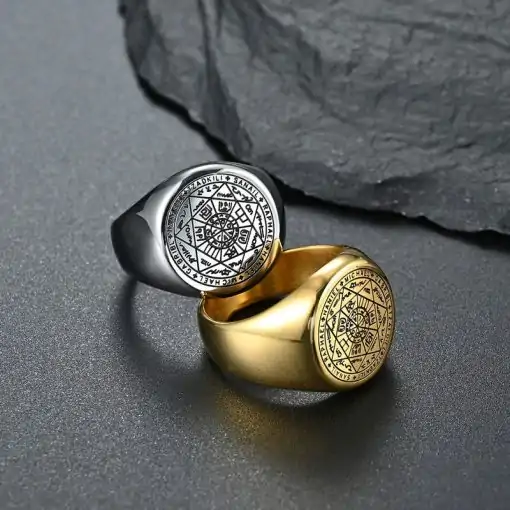Sept-Archanges-bague-sceau en or et métalCharm et amulette